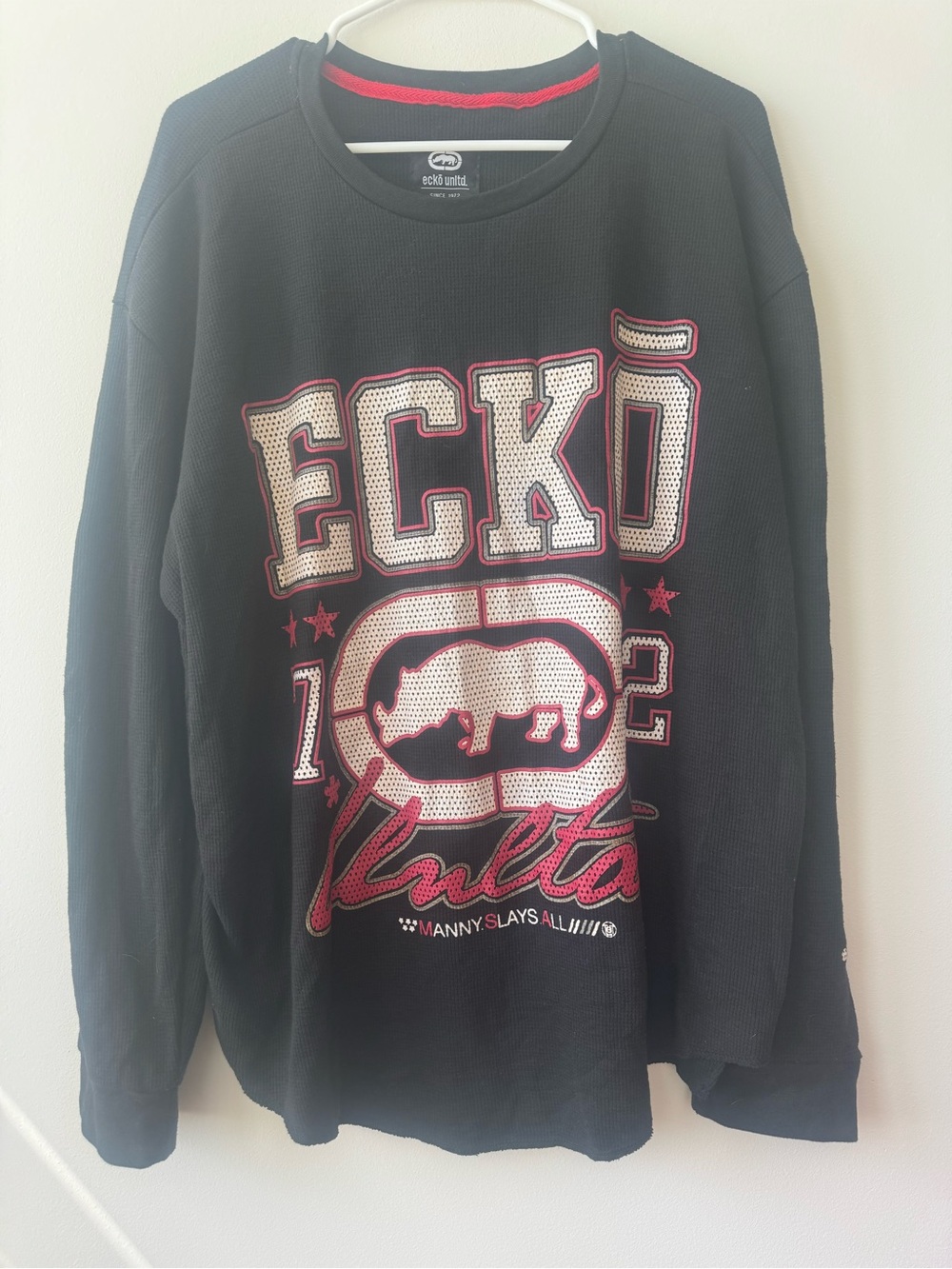 Ecko Unlimited Black & Red Crewneck Sweatshirt Sz 2XL